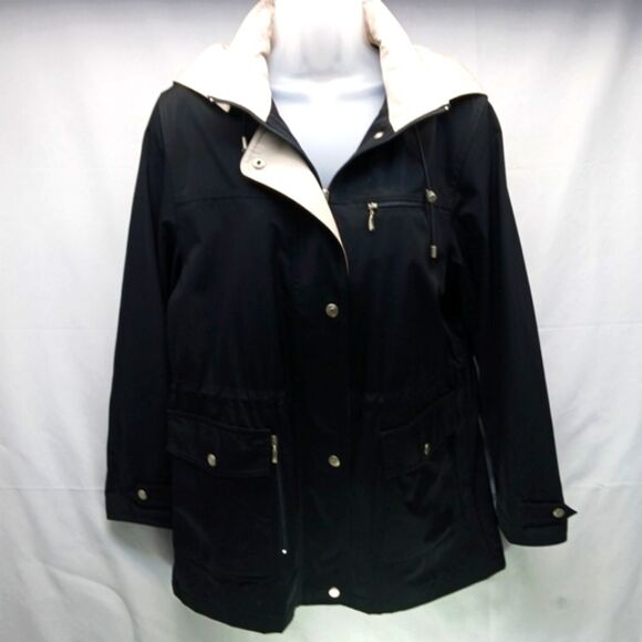 Liz Claireborne Water Resistant Mid Weight Softshell Hooded Jacket Women Medium - Picture 1 of 16